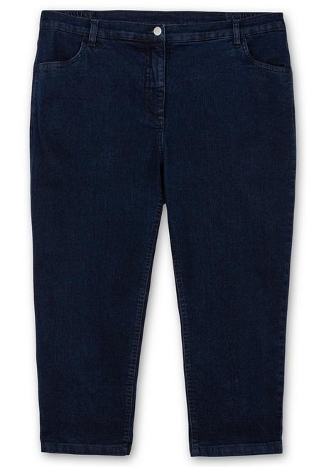 Sheego 3/4-Jeans Mit Zierschnürung Hinten Am Saum - Dark Blue Denim Sheego