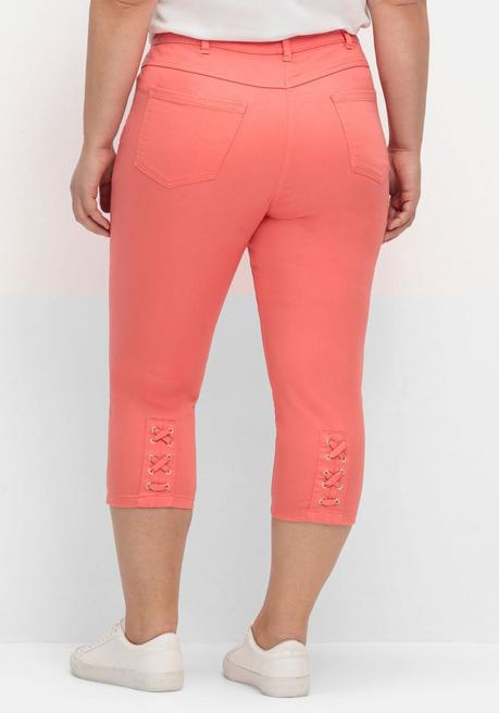 Sheego 3/4-Jeans Mit Zierschnürung Hinten Am Saum - Koralle Sheego