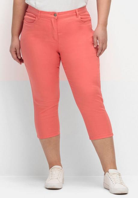 Sheego 3/4-Jeans Mit Zierschnürung Hinten Am Saum - Koralle Sheego