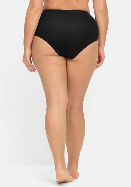 Wäschepur 5er-Pack Taillenslips, Aus Baumwollstretch - Schwarz Sheego