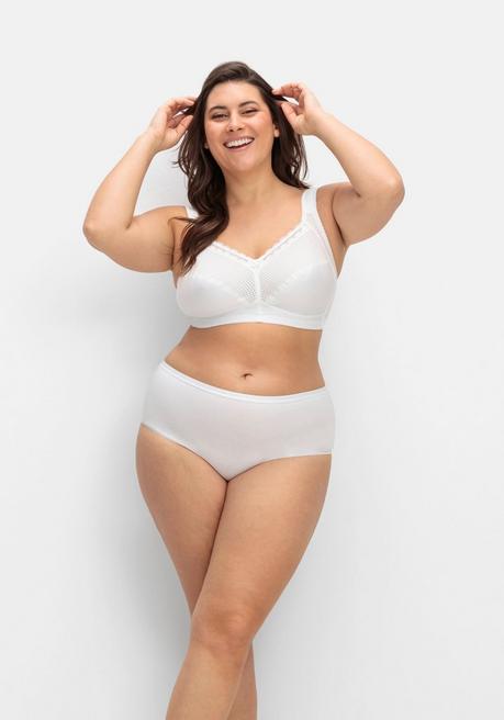 Wäschepur 5er-Pack Taillenslips, Aus Baumwollstretch - Weiß Sheego