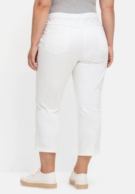 Sheego 7/8-Jeans Mit Schlupfbund Und Knöpfen Am Saum - White Denim Sheego