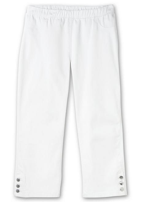 Sheego 7/8-Jeans Mit Schlupfbund Und Knöpfen Am Saum - White Denim Sheego