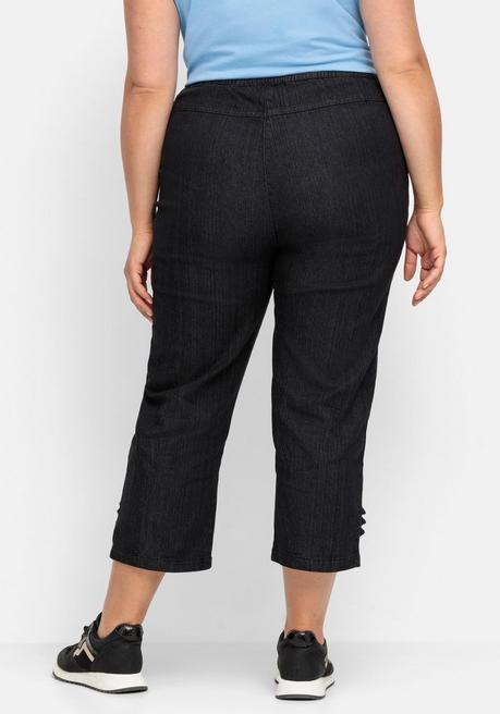 Sheego 7/8-Jeans Mit Zierknöpfen Am Saum - Black Denim Sheego