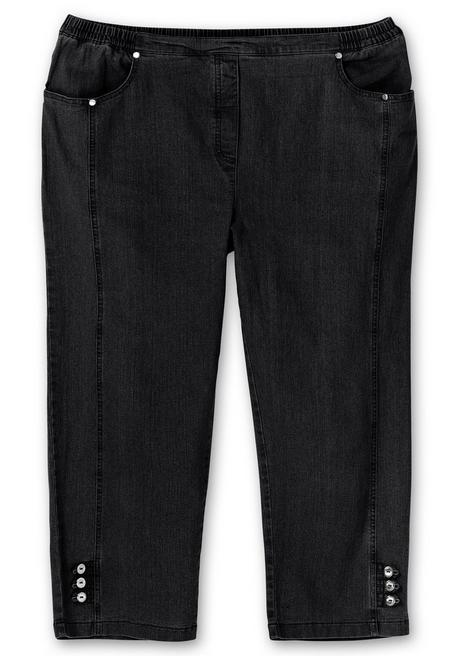 Sheego 7/8-Jeans Mit Zierknöpfen Am Saum - Black Denim Sheego