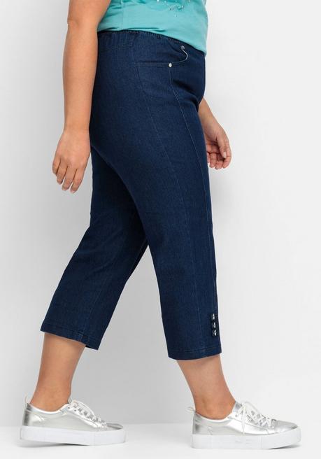 Sheego 7/8-Jeans Mit Zierknöpfen Am Saum - Dark Blue Denim Sheego