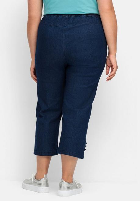 Sheego 7/8-Jeans Mit Zierknöpfen Am Saum - Dark Blue Denim Sheego
