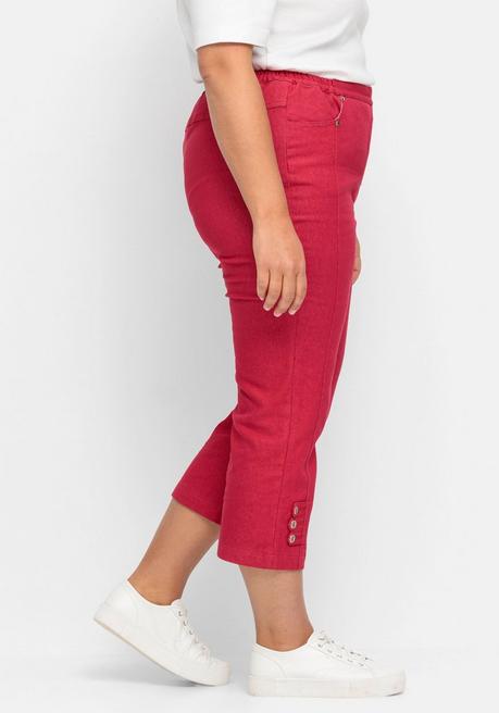 Sheego 7/8-Jeans Mit Zierknöpfen Am Saum - Rot Sheego