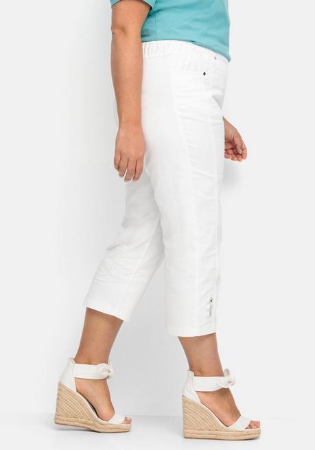 Sheego 7/8-Jeans Mit Zierknöpfen Am Saum - White Denim Sheego