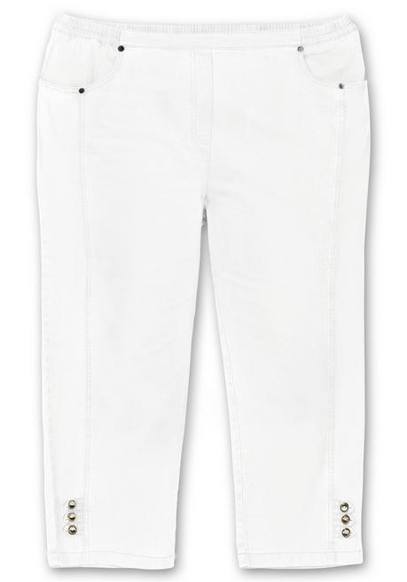 Sheego 7/8-Jeans Mit Zierknöpfen Am Saum - White Denim Sheego