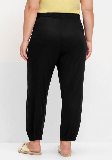 Sheego 7/8-Jerseyhose Mit Nieten Und Gummizugbund - Schwarz Sheego