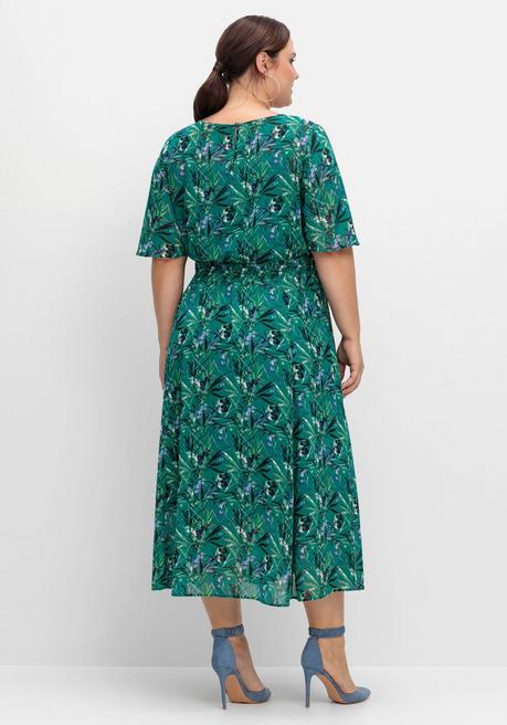 Sheego Abendkleid Aus Chiffon, Mit Unterkleid - Smaragd Sheego