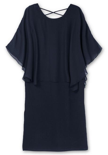 Sheego Abendkleid In A-Linie Mit Weiten Fledermausärmeln - Marine Sheego