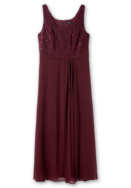 Sheego Abendkleid Mit Floraler Spitze - Aubergine Sheego