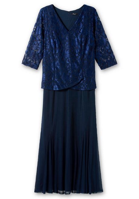 Sheego Abendkleid Mit Floraler Spitze - Marine Sheego