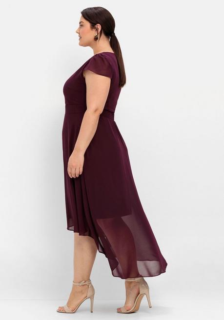 Sheego Abendkleid Mit Flügelärmeln - Aubergine Sheego