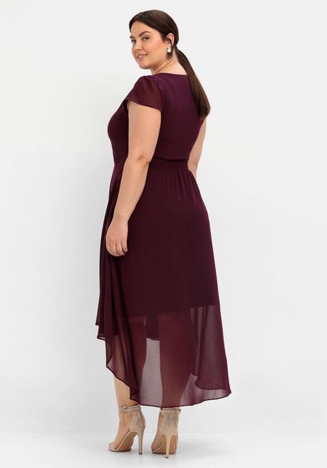 Sheego Abendkleid Mit Flügelärmeln - Aubergine Sheego