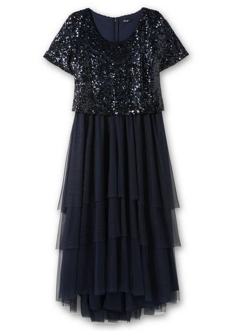 Sheego Abendkleid Mit Lose Fallendem Paillettenoberteil - Nachtblau Sheego