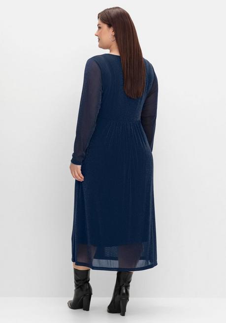 Sheego Abendkleid Mit Mesh Und Effektgarn - Saphir Sheego