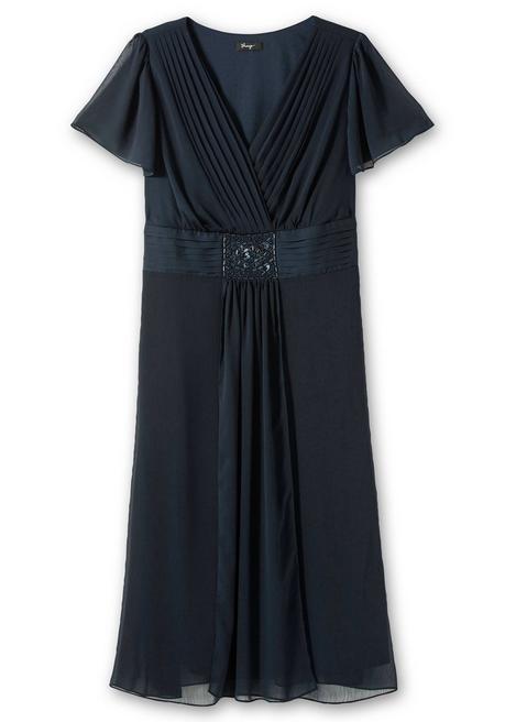 Sheego Abendkleid Mit Schmuckbrosche - Dunkelblau Sheego