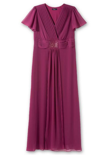 Sheego Abendkleid Mit Schmuckbrosche, In A-Linie - Beere Sheego