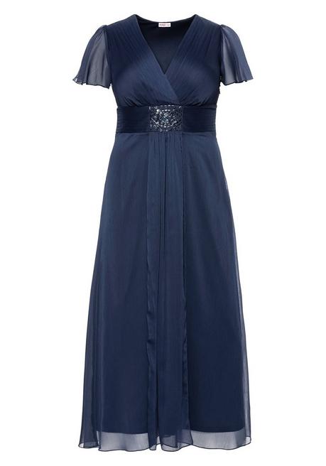 Sheego Abendkleid Mit Schmuckbrosche, In A-Linie - Marine Sheego
