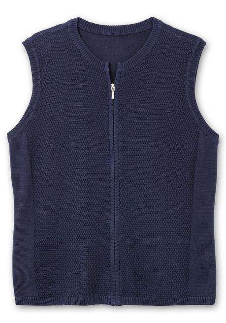 Sheego Ärmellose Strickweste Mit Reißverschluss - Nachtblau Sheego