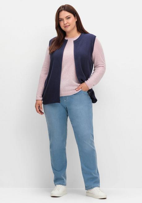 Sheego Ärmellose Strickweste Mit Reißverschluss - Nachtblau Sheego