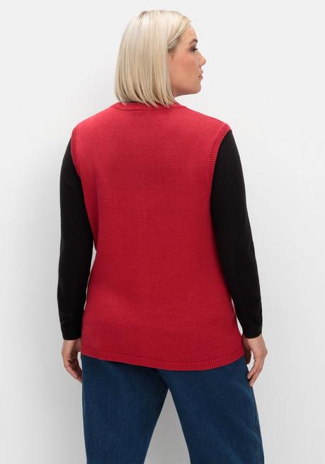 Sheego Ärmellose Strickweste Mit Reißverschluss - Rot Sheego