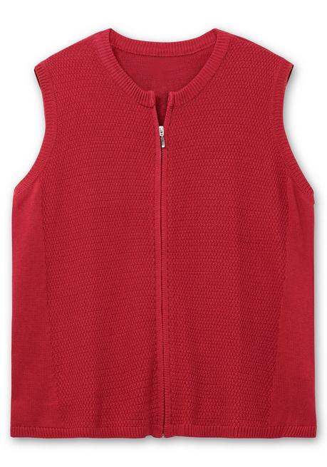 Sheego Ärmellose Strickweste Mit Reißverschluss - Rot Sheego