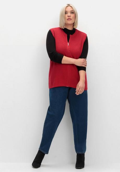 Sheego Ärmellose Strickweste Mit Reißverschluss - Rot Sheego