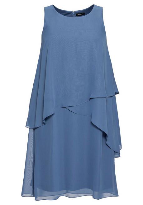 Sheego Ärmelloses Cocktailkleid Im Lagenlook - Rauchblau Sheego