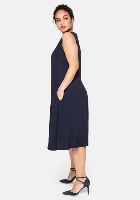 Sheego Ärmelloses Cocktailkleid Mit Falten-Detail - Nachtblau Sheego