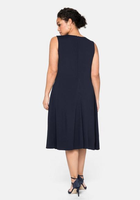 Sheego Ärmelloses Cocktailkleid Mit Falten-Detail - Nachtblau Sheego