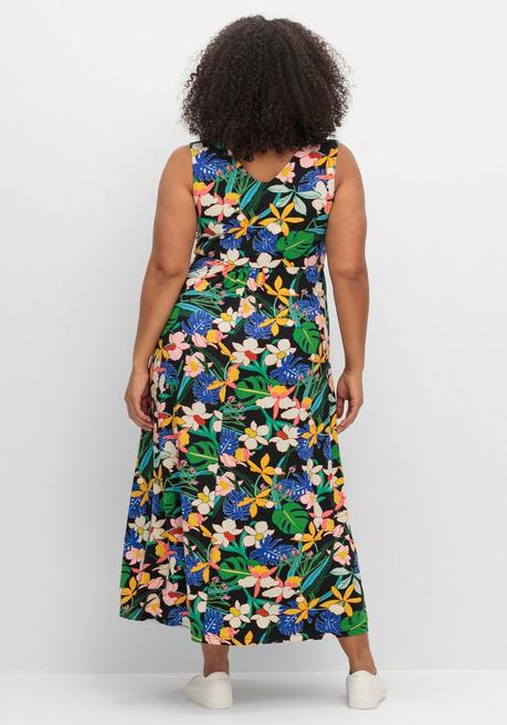 Sheego By Joe Browns Ärmelloses Jerseykleid Mit Blumendruck - Schwarz Gemustert Sheego