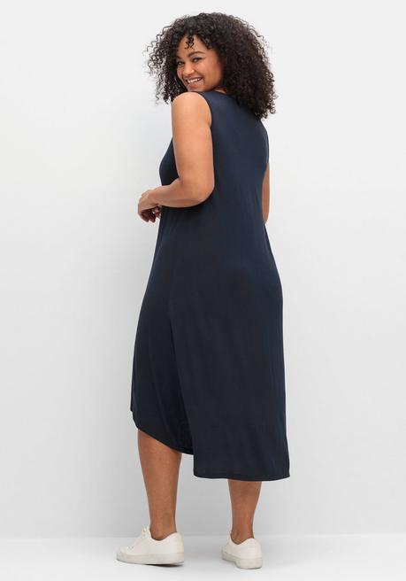 Sheego Ärmelloses Jerseykleid Mit Cut-outs Am Ausschnitt - Tiefblau Sheego