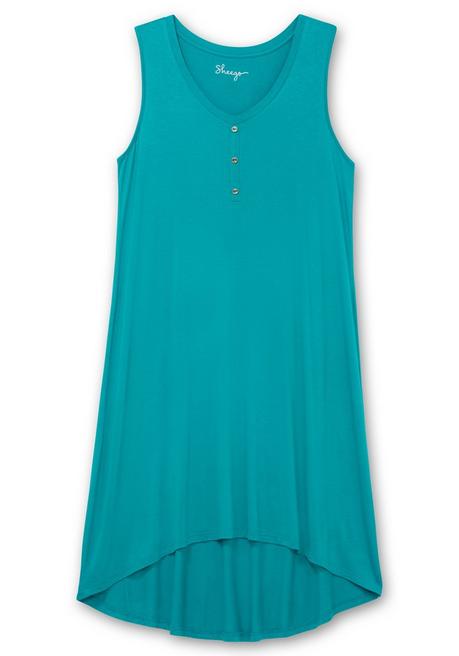 Sheego Ärmelloses Jerseykleid Mit Kurzer Knopfleiste - Meeresfarben Sheego