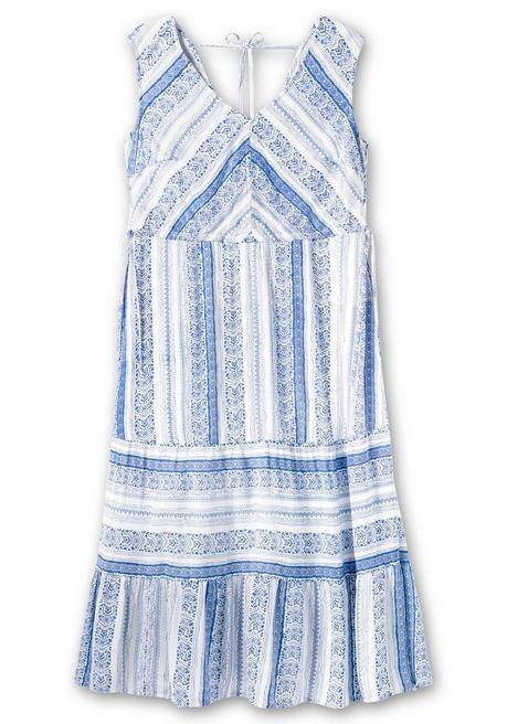 Sheego By Joe Browns Ärmelloses Maxikleid Mit Alloverdruck - Blau Gemustert Sheego