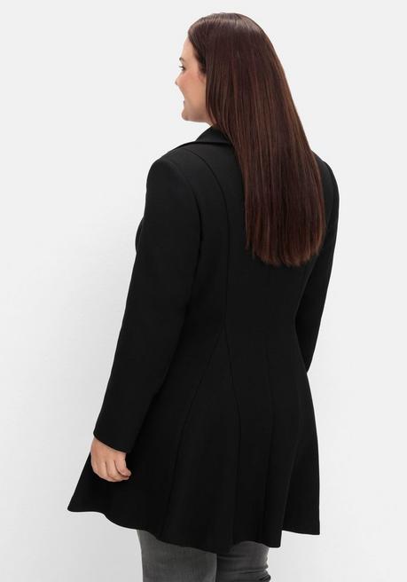 sheego Ausgestellter Kurzmantel In Twillstruktur - Schwarz Sheego