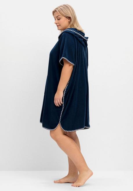 Sheego Bade-Poncho Mit Kapuze, Aus Frottee - Marine Sheego