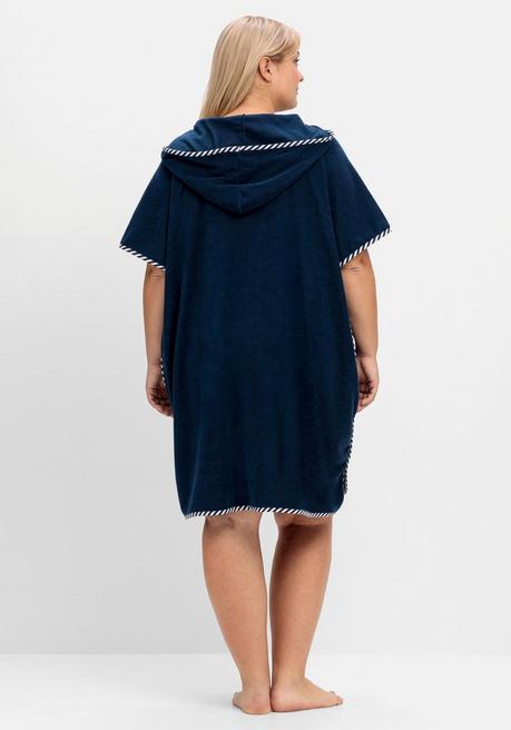 Sheego Bade-Poncho Mit Kapuze, Aus Frottee - Marine Sheego