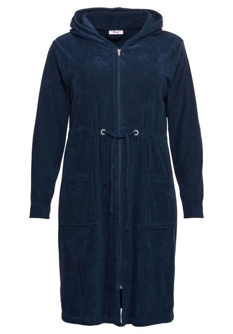 Sheego Bademantel Mit Reißverschluss - Marine Sheego