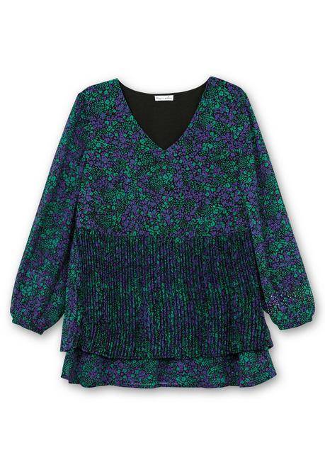 Sheego By Joe Browns Bedruckte Chiffontunika Mit Plisseefalten - Schwarz Bedruckt Sheego