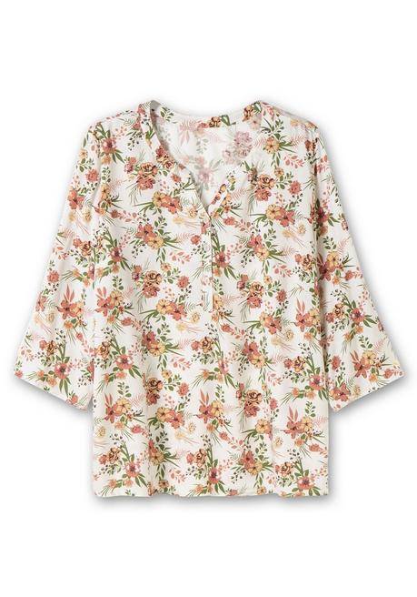 Sheego Bedruckte Tunika Mit 3/4-langen Krempelärmeln - Ecru Gemustert Sheego