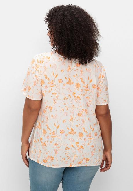 Sheego Bedruckte Tunika Mit Gummizugbund - Orange Bedruckt Sheego