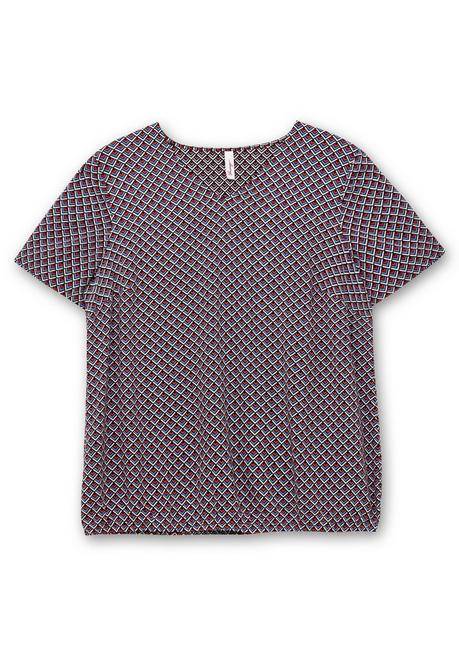 Sheego Bedruckte Tunika Mit Gummizugbund - Schwarz Gemustert Sheego