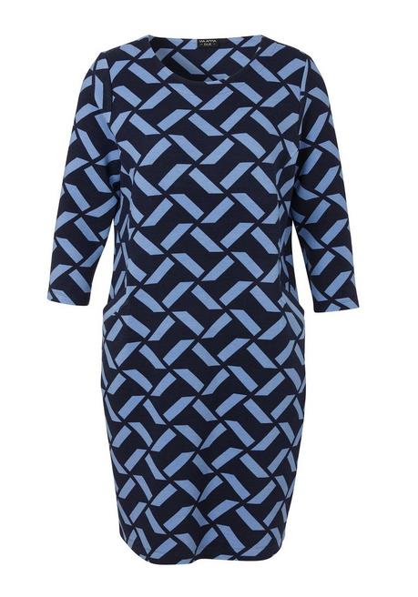 VIA APPIA DUE Bedrucktes Etuikleid mit Eingrifftaschen - indigo gemustert sheego