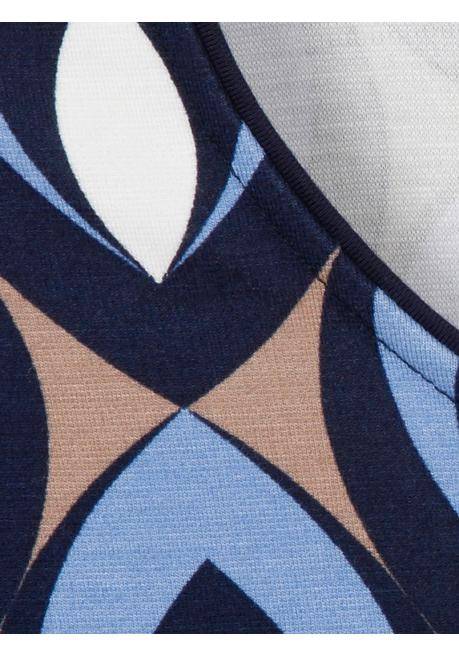 VIA APPIA DUE Bedrucktes Langarmshirt Mit Rundhalsausschnitt - Indigo Gemustert Sheego