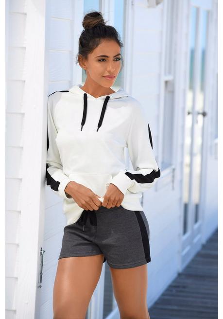 Bench LM LBG Kapuzensweatshirt - Ecru Sheego