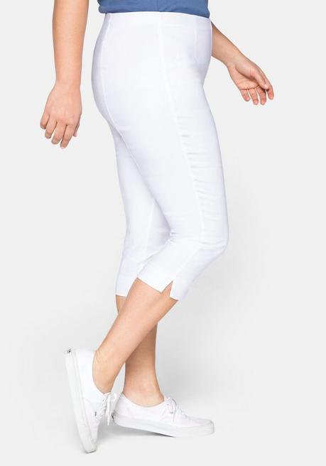 Sheego Bengalin-Hose In Caprilänge Mit Schlupfbund - Weiß Sheego